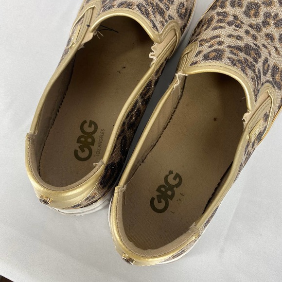 G By Guess Gollys 2 Sneakers Sparkle Leopard Gold Metallic Slip On Flat Shoes 10 - Picture 8 of 10